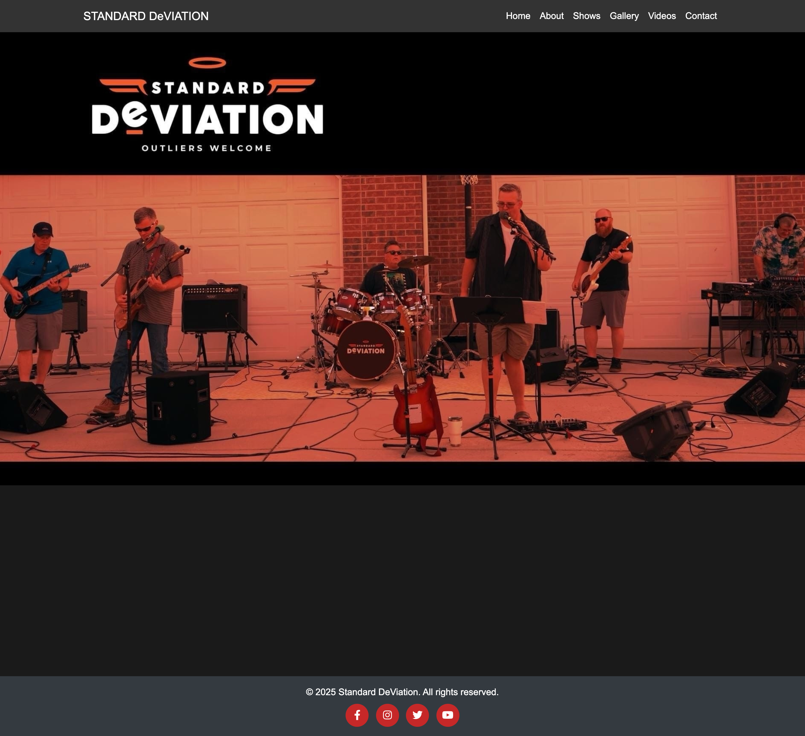 Standard DeViation band website screenshot
